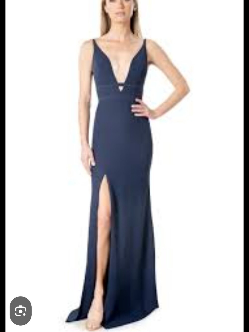 Dress the Population Deep V-Neck Navy Maxi Dress